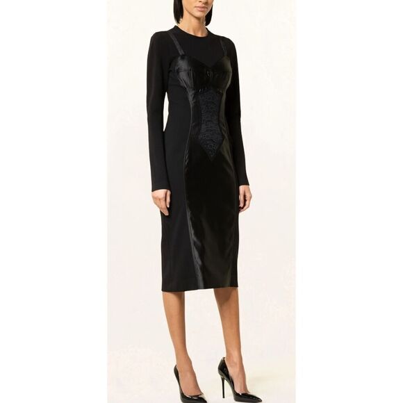 Dolce & Gabbana Black Midi Sheath Dress Made in Italy NWOT Size 36/0 - Picture 3 of 12